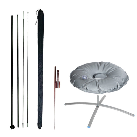 15ft Sharkfin Flag Pole Kit(Pole&Base) - L-Adervtising Flag Pole Kit-FlagMenu-Flag Menu