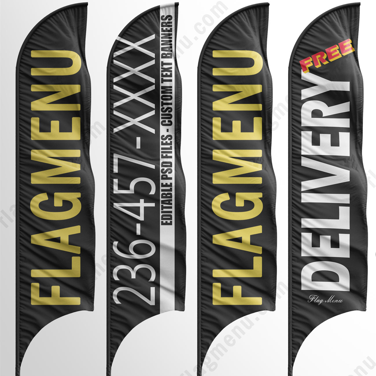 15ft Feather Flag Kit - Outdoor Ads Templates-Flag Menu