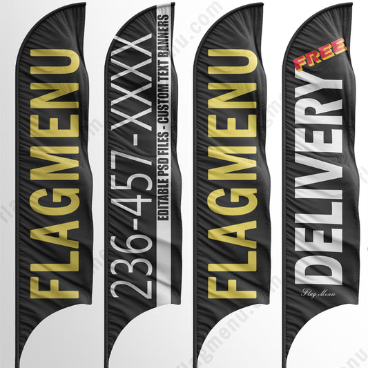 15ft Feather Flag Kit - Outdoor Ads Templates-Flag Menu