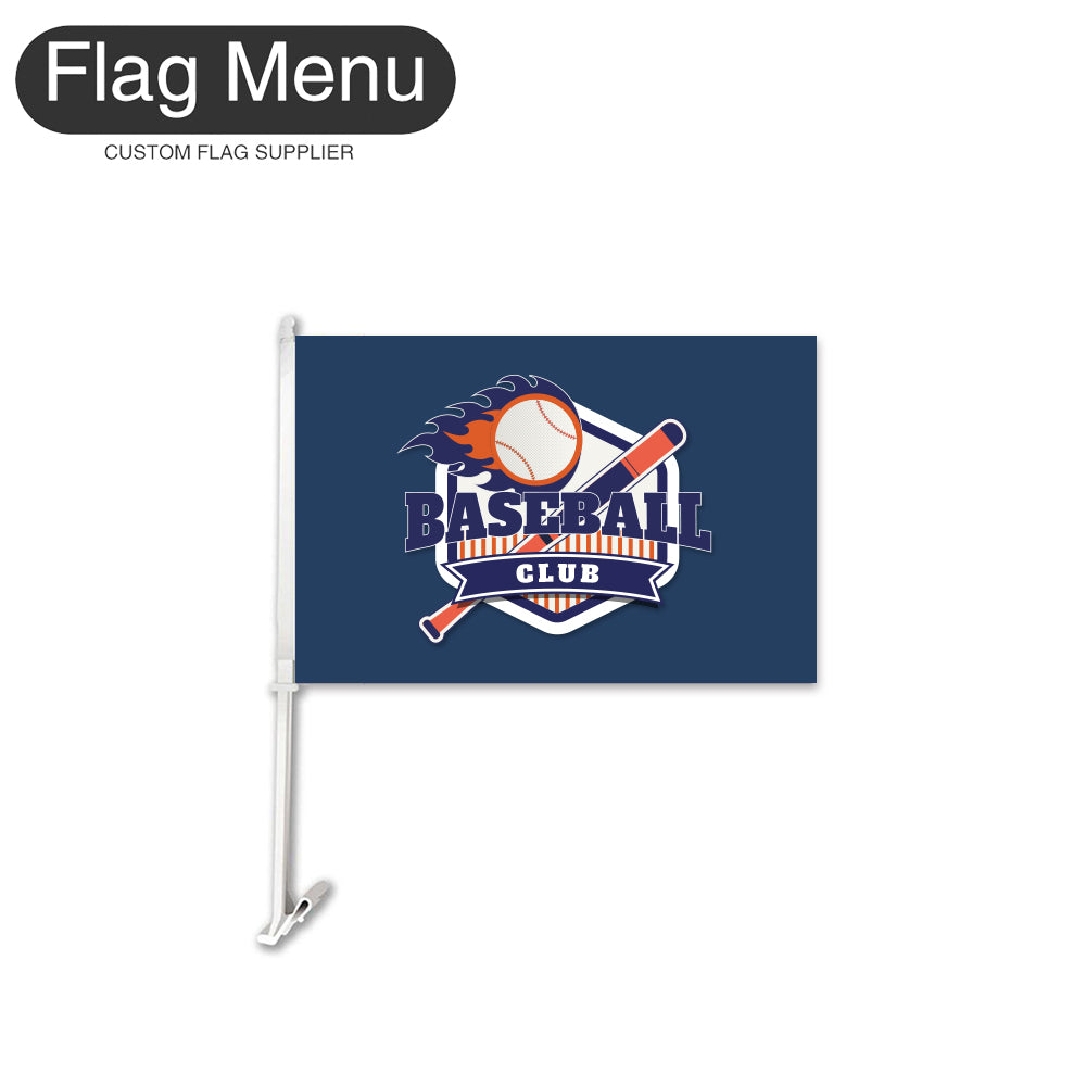 Custom Baseball Club Car Flag - Double Sided-Flag Menu