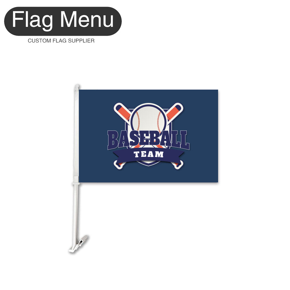 Custom Baseball Club Car Flag - Double Sided-Flag Menu