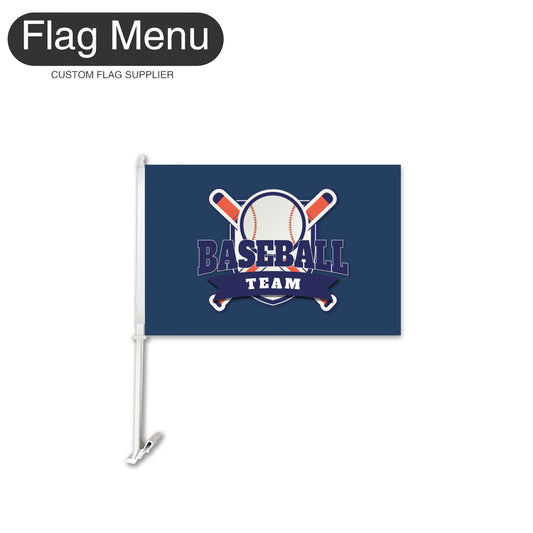 Custom Baseball Club Car Flag - Double Sided-Flag Menu