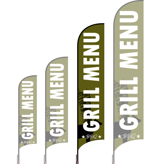 Sharkfin Flag - Doule Sided -BBQ-L(Suggestion)-Green-Flag Menu