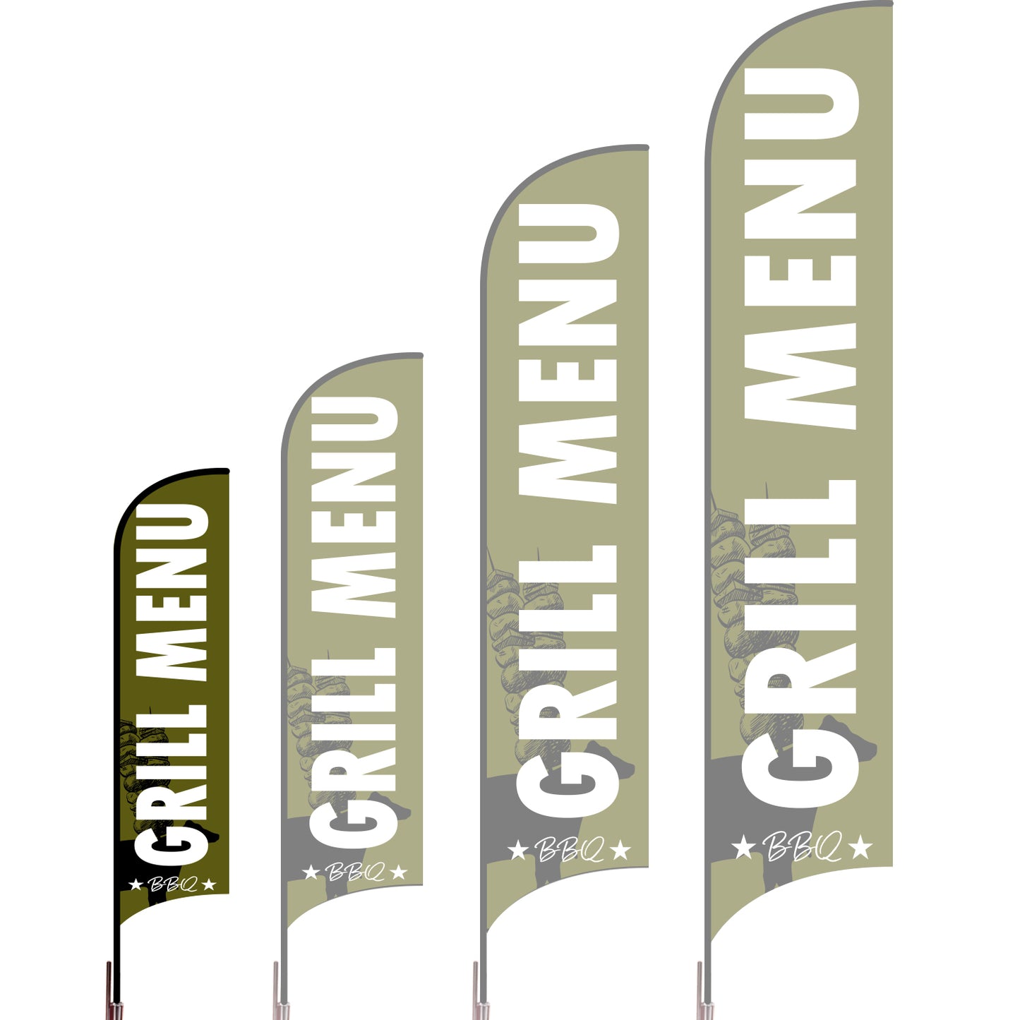 Sharkfin Flag - Doule Sided -BBQ-S-Green-Flag Menu