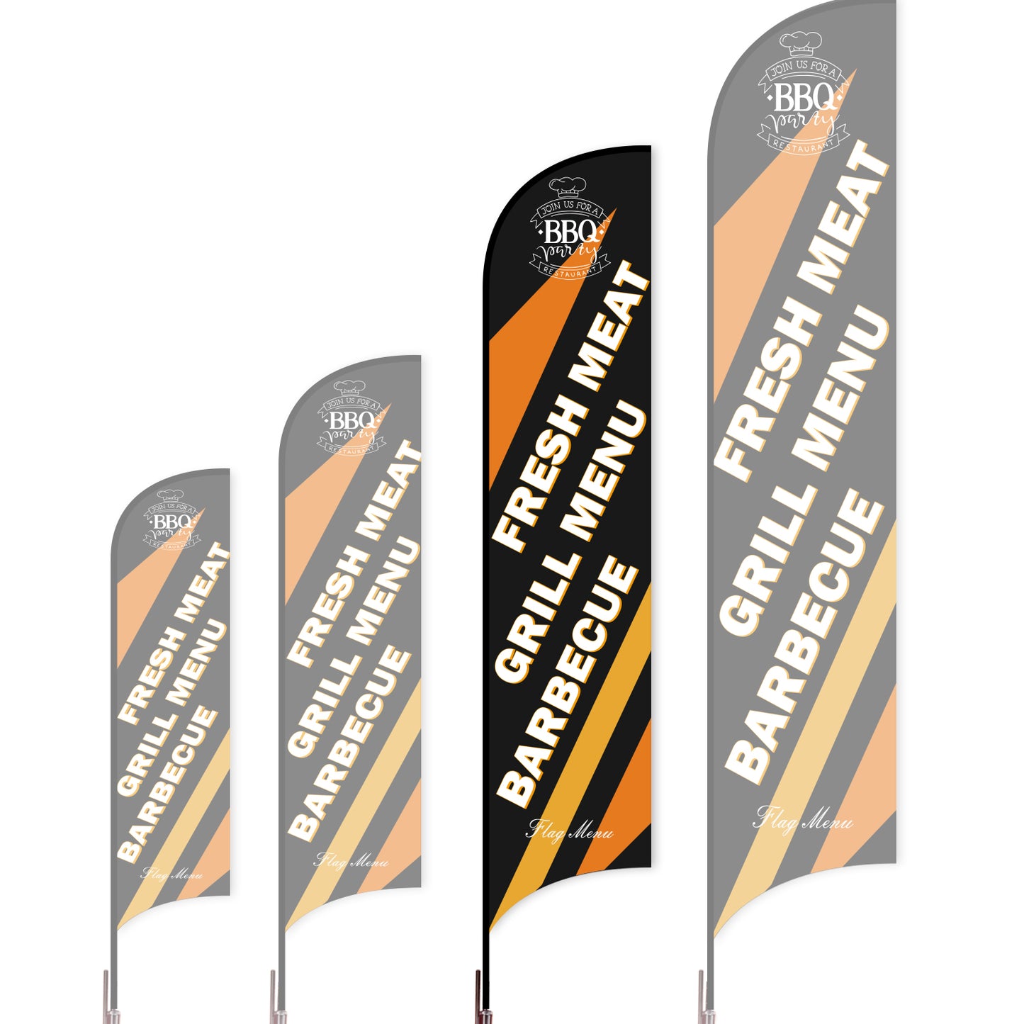 Sharkfin Flag - Doule Sided -BBQ-L(Suggestion)-Black-Flag Menu