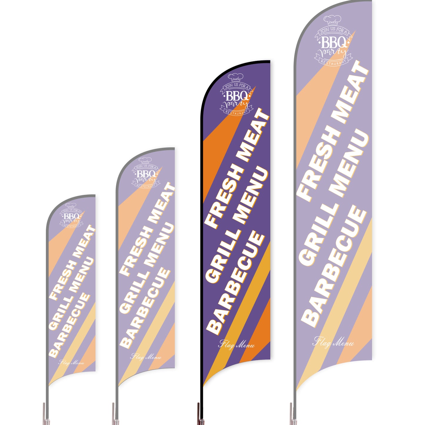 Sharkfin Flag - Doule Sided -BBQ-L(Suggestion)-Purple A-Flag Menu