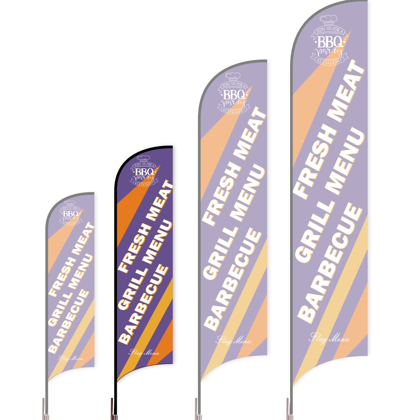 Sharkfin Flag - Doule Sided -BBQ-M-Purple A-Flag Menu