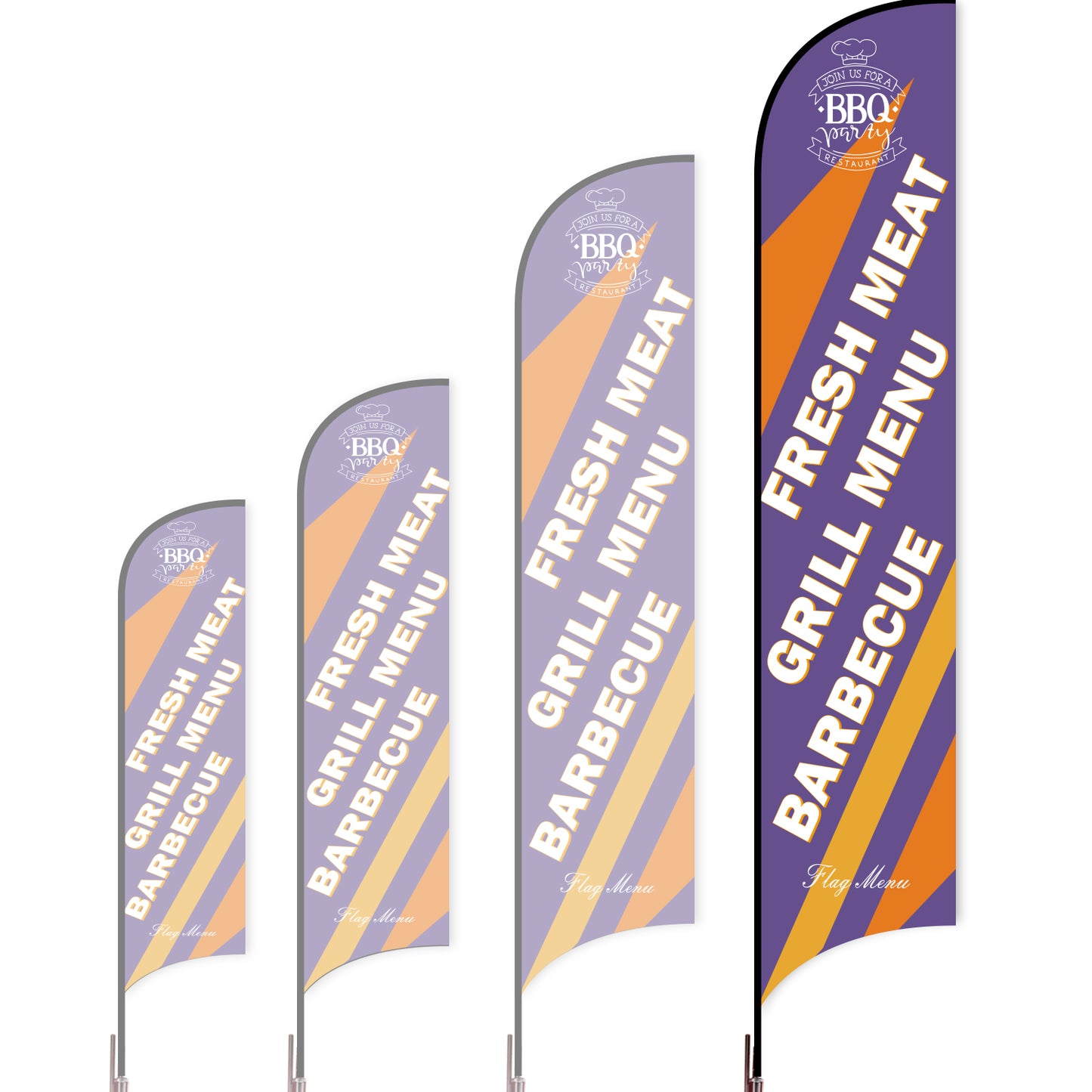 Sharkfin Flag - Doule Sided -BBQ-XL-Purple A-Flag Menu