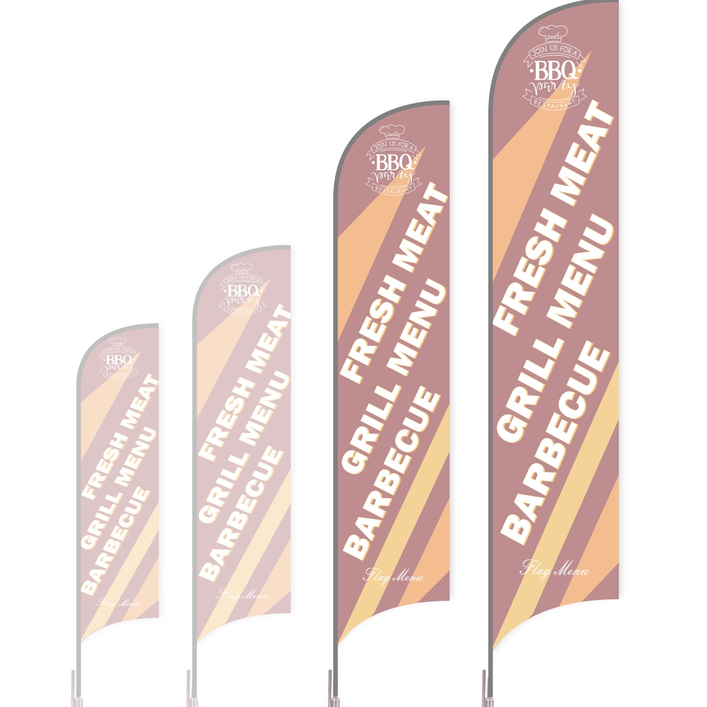 Sharkfin Flag - Doule Sided -BBQ-XL-Red A-Flag Menu