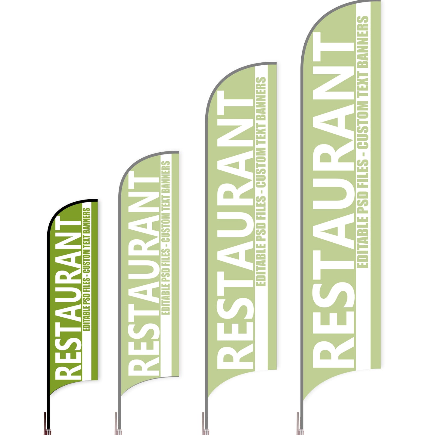 Sharkfin Flag - Doule Sided - Burgers-S-Green-Flag Menu