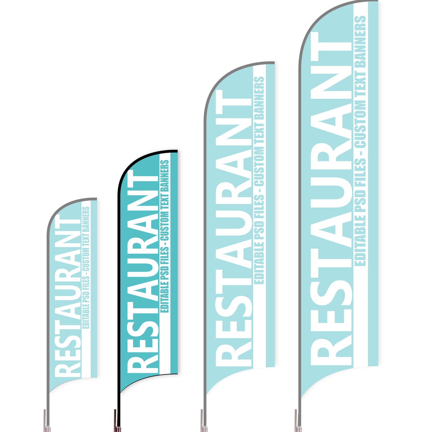 Sharkfin Flag - Doule Sided - Burgers-M-Sea-Flag Menu