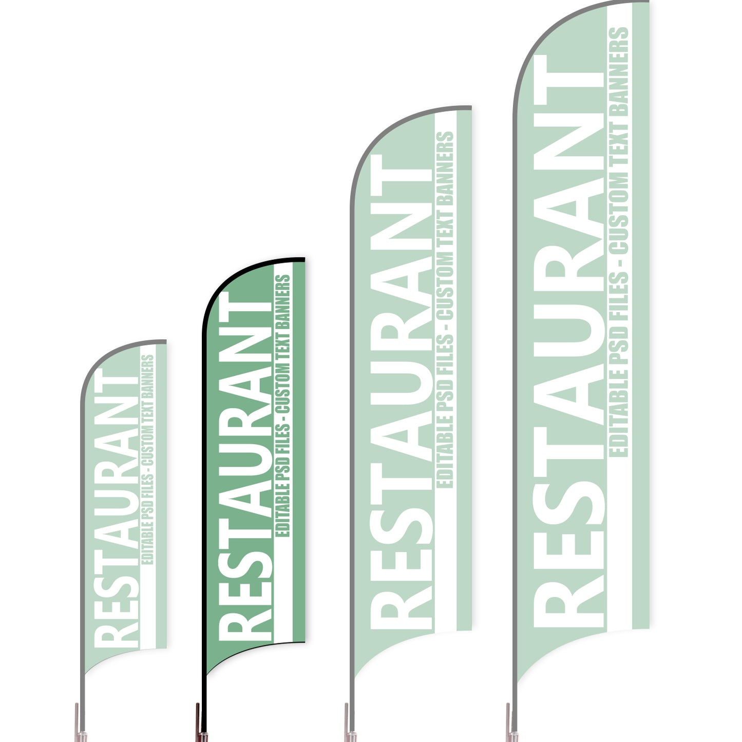 Sharkfin Flag - Doule Sided - Burgers-M-Vegetable-Flag Menu