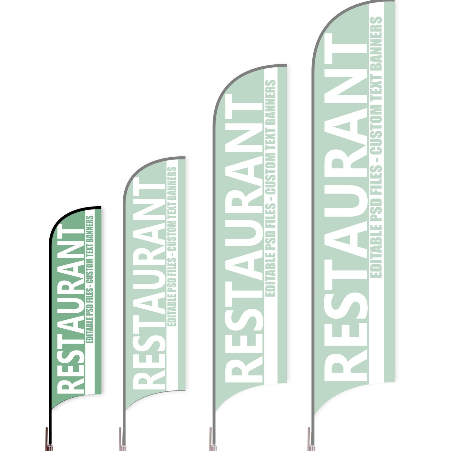 Sharkfin Flag - Doule Sided - Burgers-S-Vegetable-Flag Menu