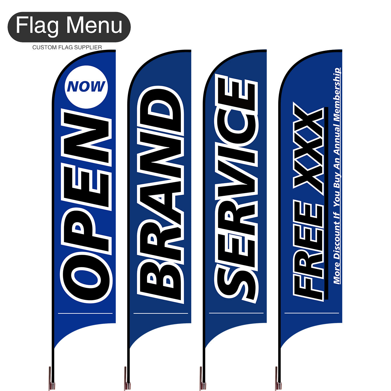 Outdoor Advertising Set - A-Blue B-S-Cross & Water Bag-Flag Menu