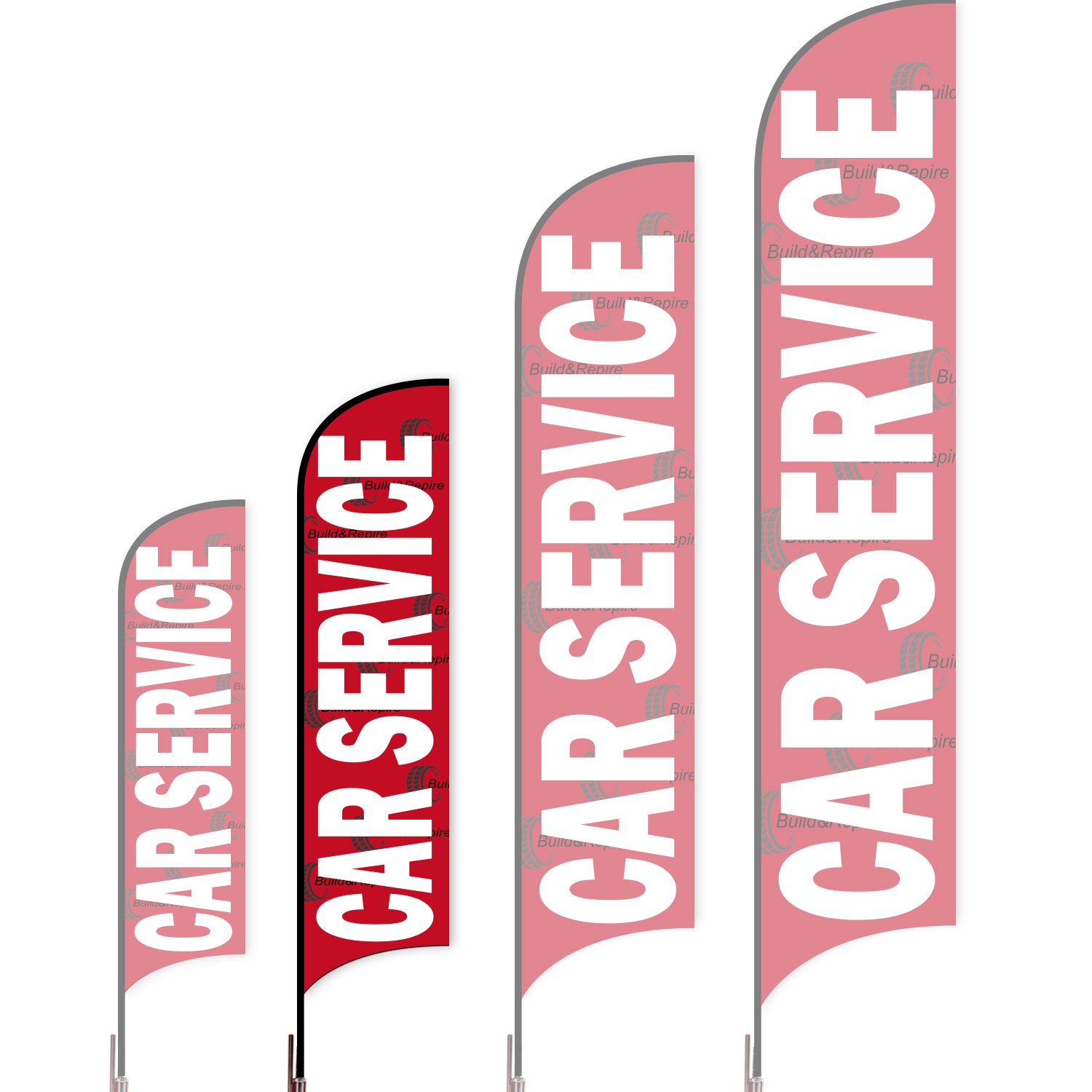 Sharkfin Flag - Doule Sided - Car Service-M-Red A-Flag Menu
