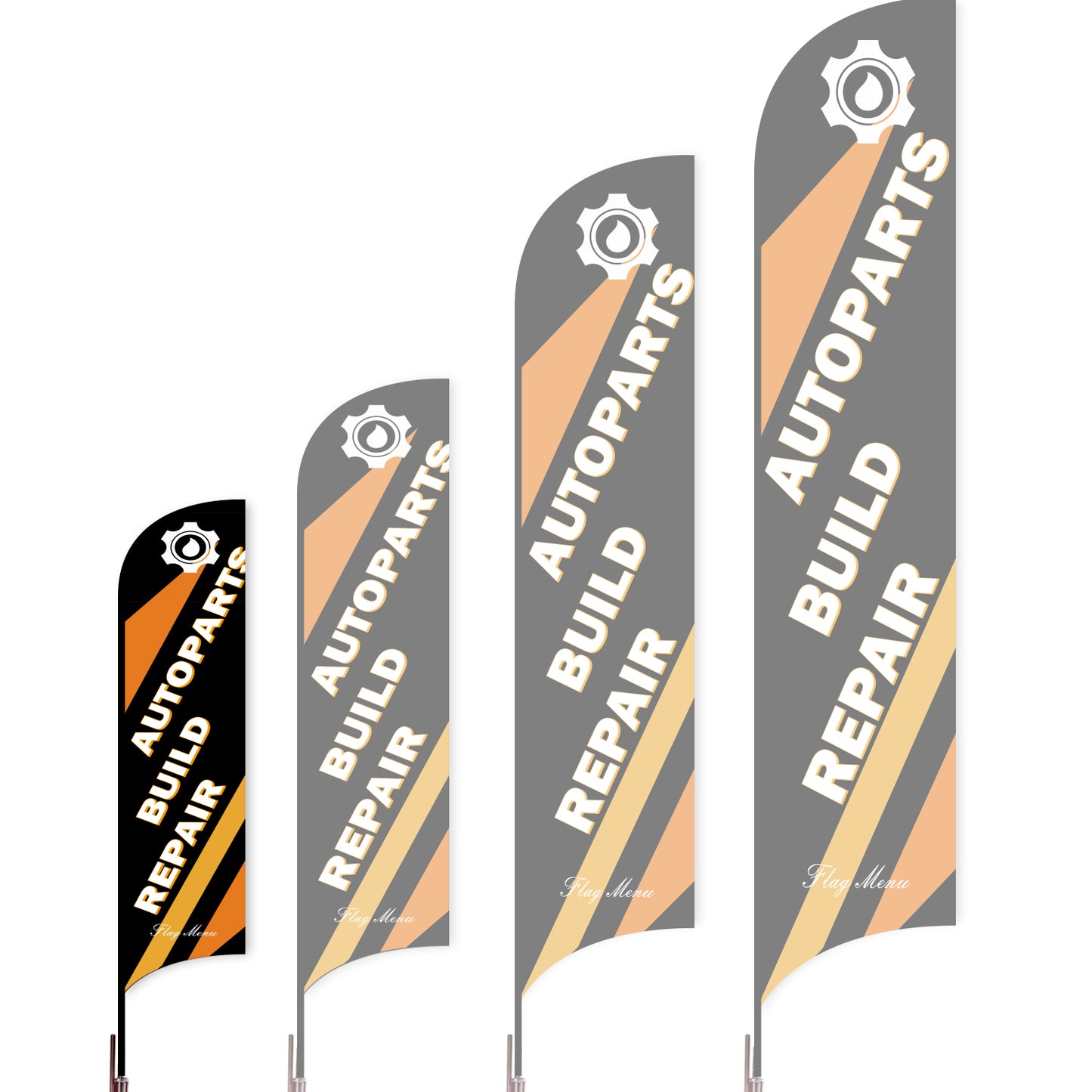 Sharkfin Flag - Doule Sided - Car Service-S-Black-Flag Menu