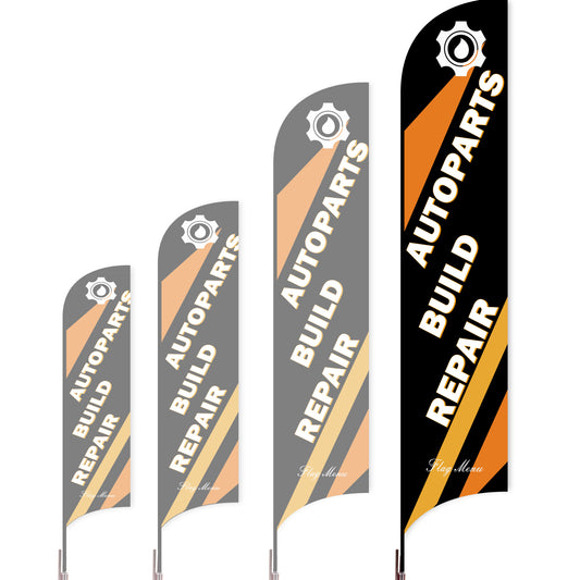 Sharkfin Flag - Doule Sided - Car Service-XL-Black-Flag Menu