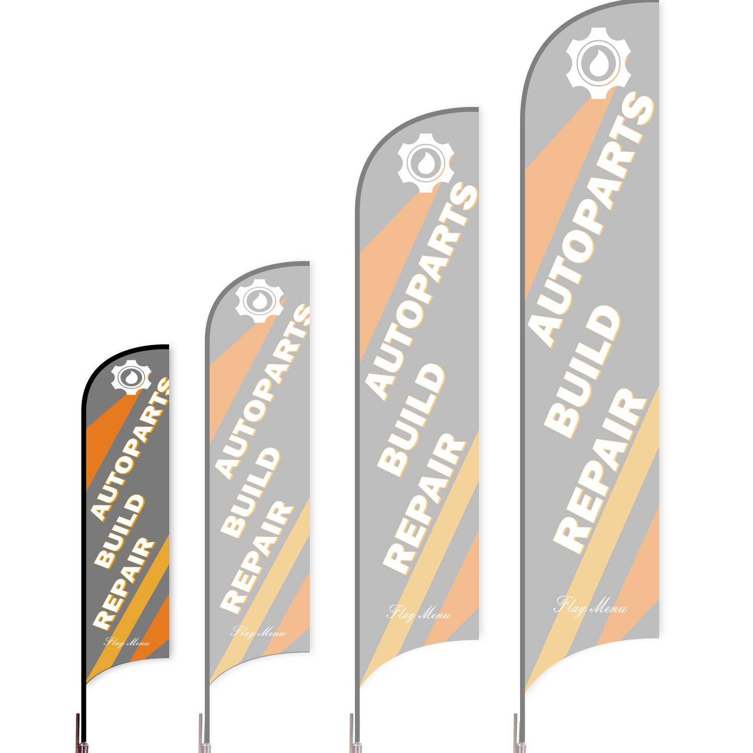 Sharkfin Flag - Doule Sided - Car Service-S-Grey A-Flag Menu