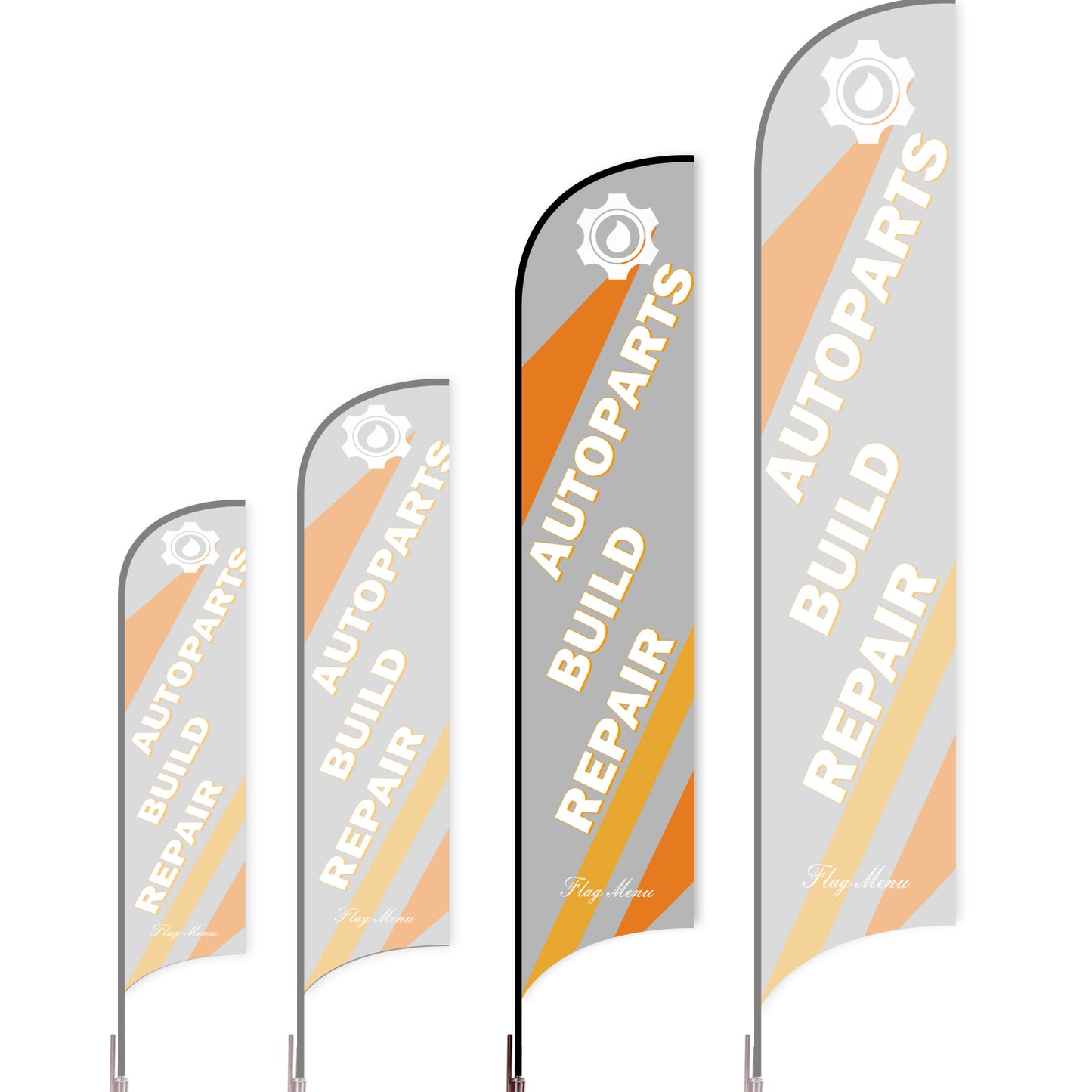 Sharkfin Flag - Doule Sided - Car Service-L(Suggestion)-Grey B-Flag Menu