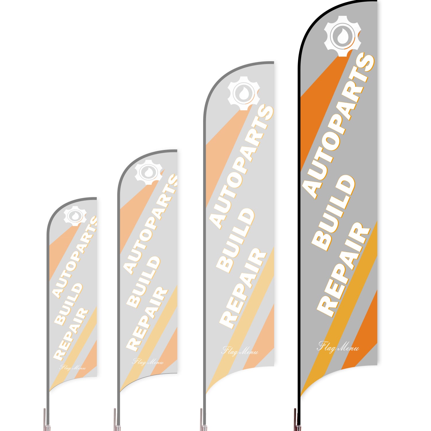Sharkfin Flag - Doule Sided - Car Service-XL-Grey B-Flag Menu