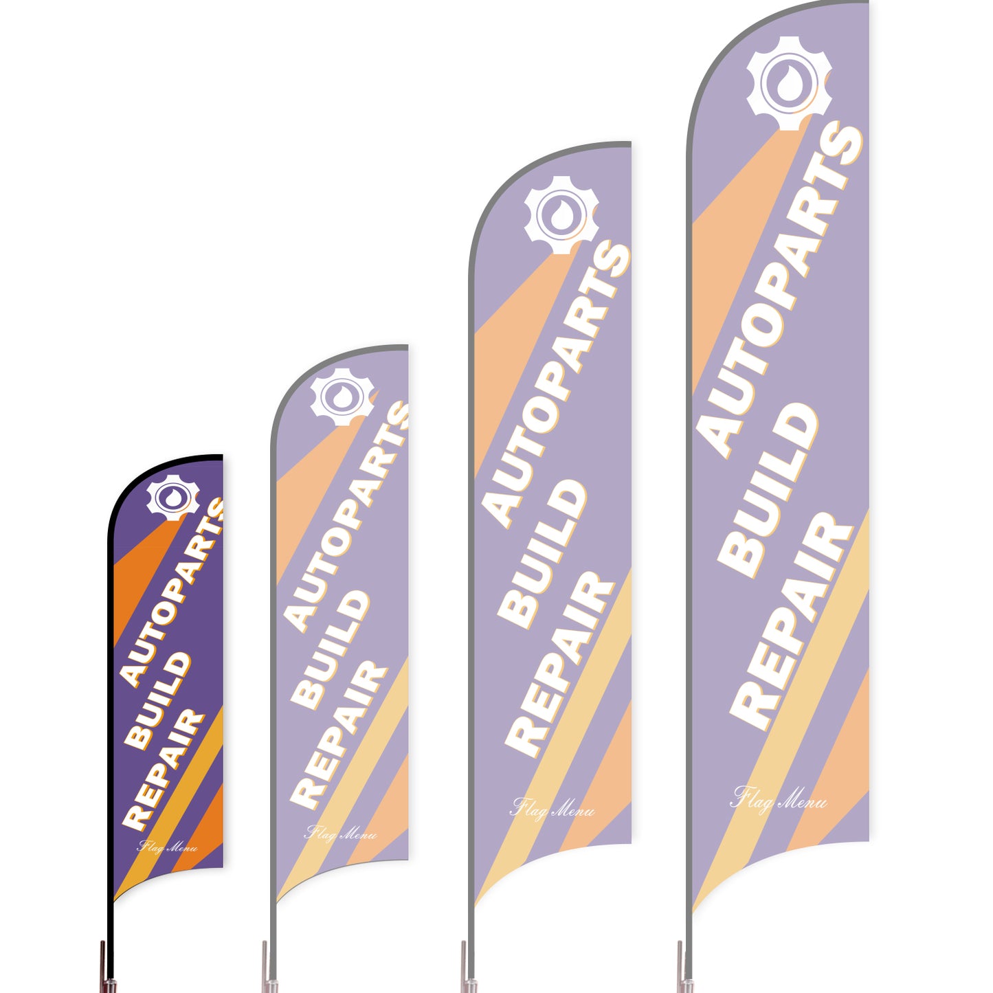 Sharkfin Flag - Doule Sided - Car Service-S-Purple-Flag Menu