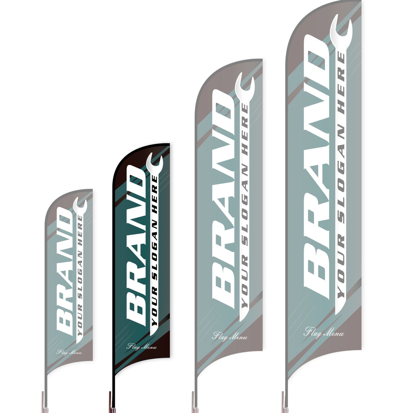 Sharkfin Flag - Doule Sided - Car Service-M-Lake-Flag Menu