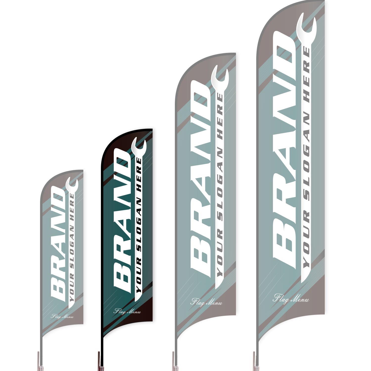 Sharkfin Flag - Doule Sided - Car Service-M-Lake-Flag Menu