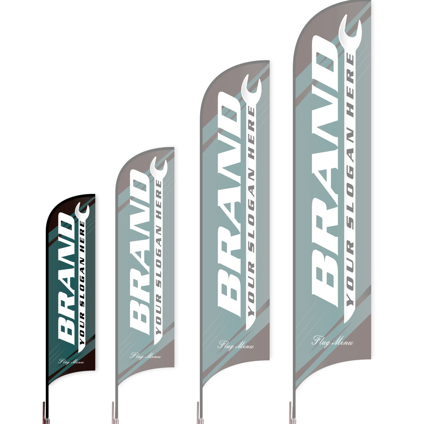 Sharkfin Flag - Doule Sided - Car Service-S-Lake-Flag Menu
