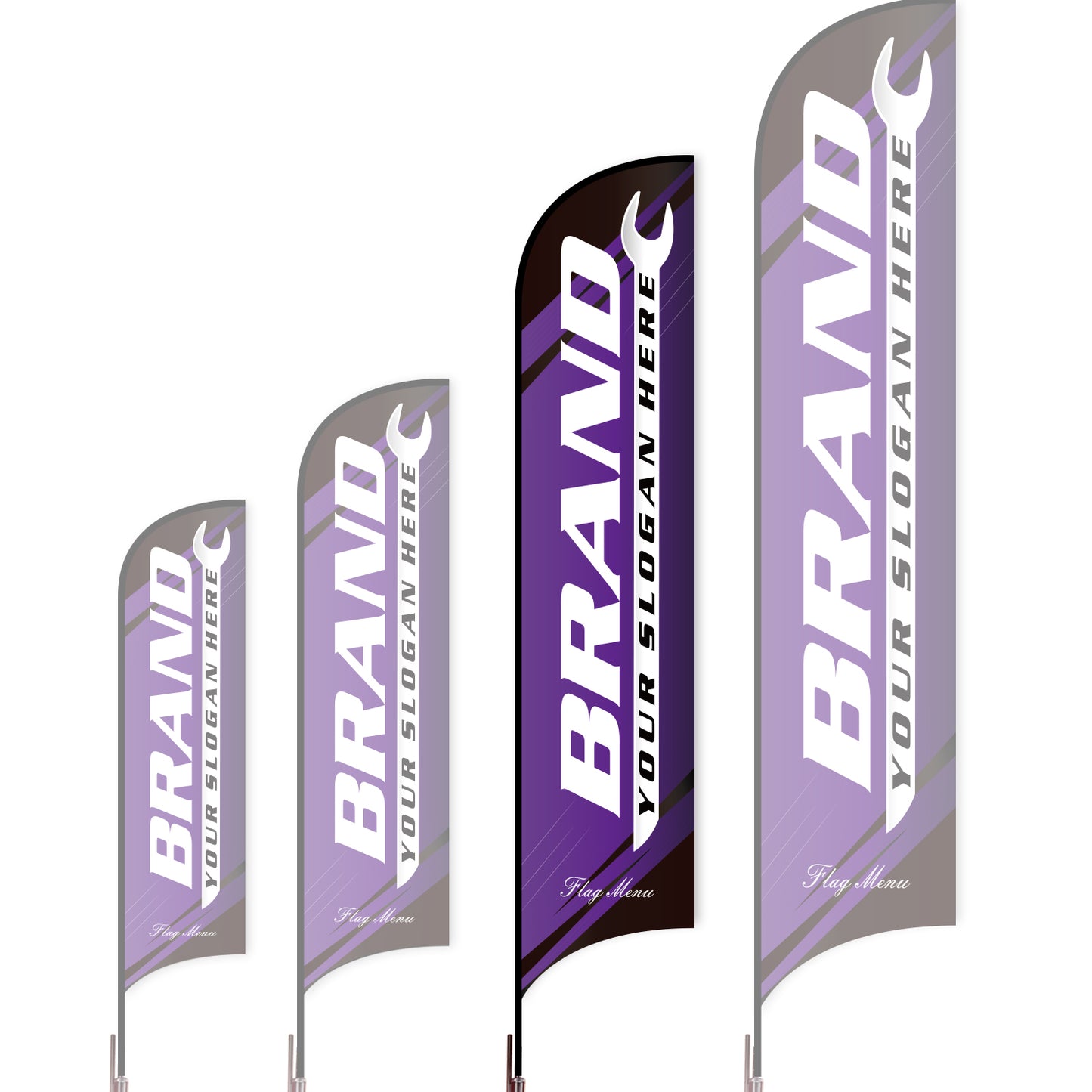 Sharkfin Flag - Doule Sided - Car Service-L(Suggestion)-Purple-Flag Menu