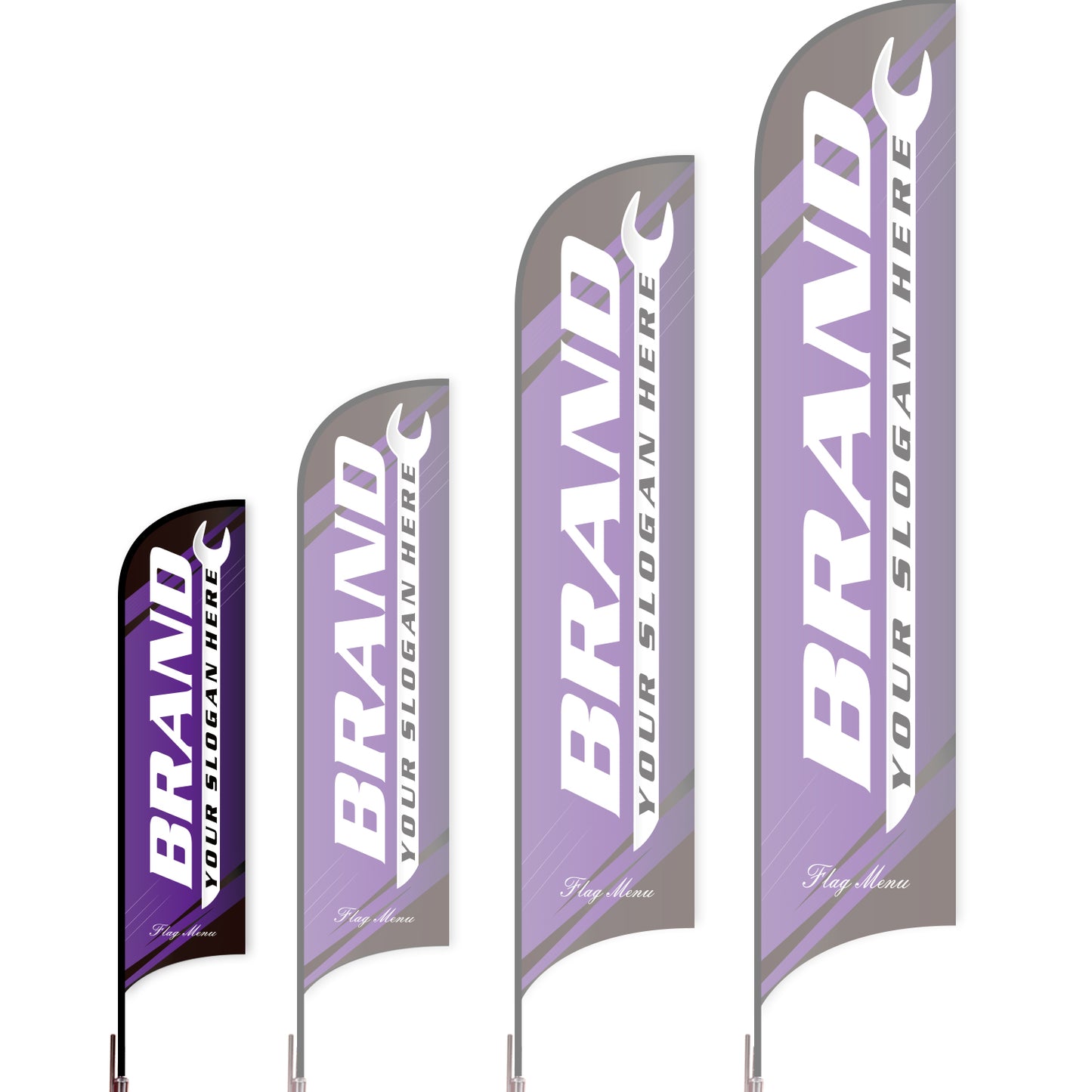 Sharkfin Flag - Doule Sided - Car Service-S-Purple-Flag Menu