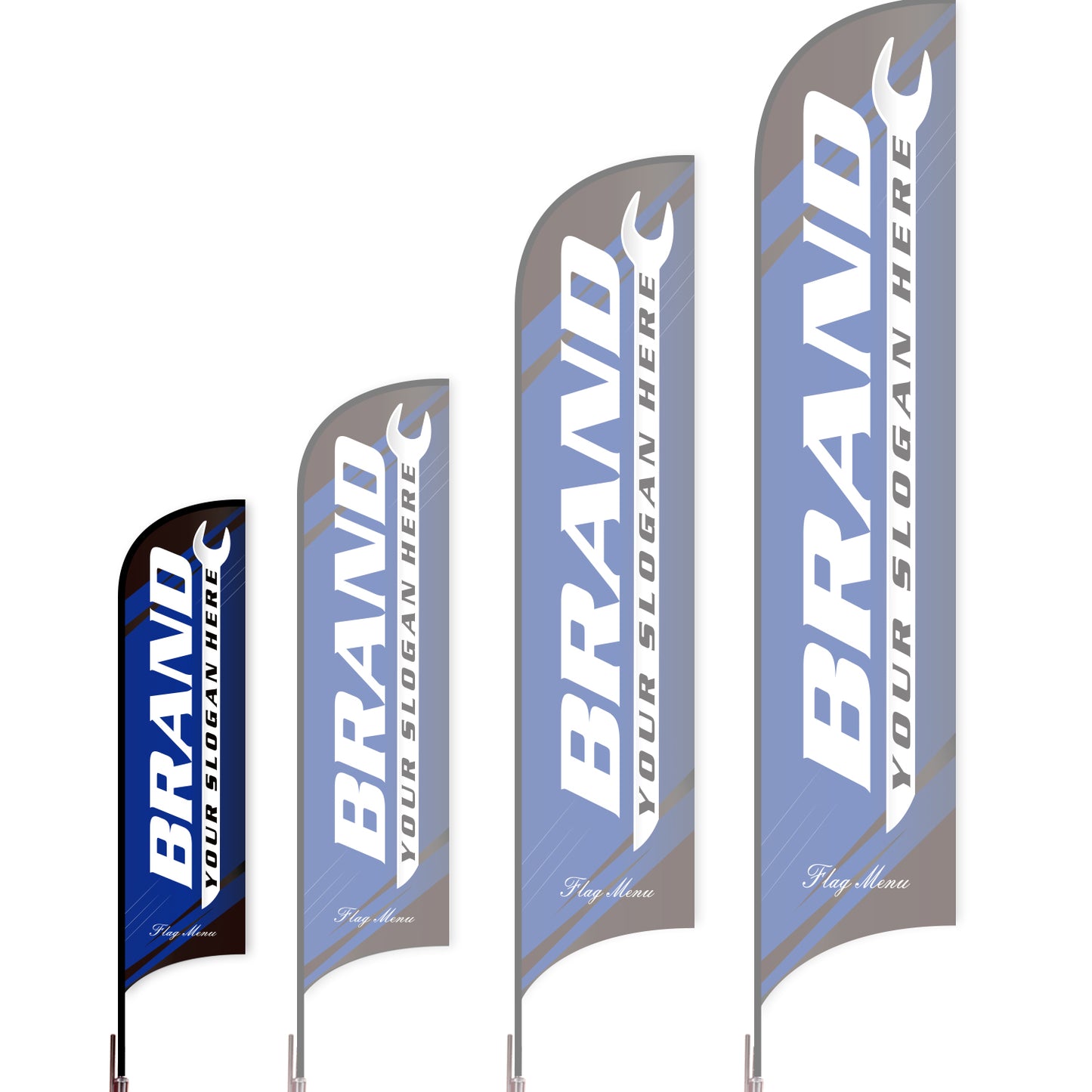 Sharkfin Flag - Doule Sided - Car Service-S-Blue-Flag Menu