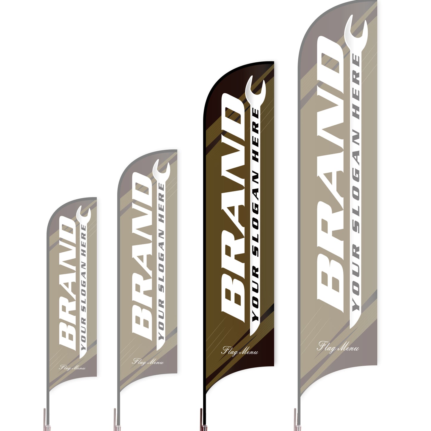 Sharkfin Flag - Doule Sided - Car Service-L(Suggestion)-Yellow-Flag Menu