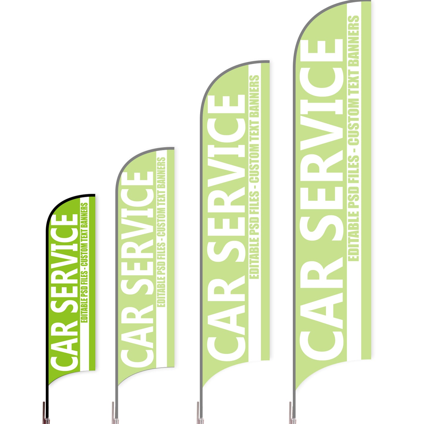 Sharkfin Flag - Doule Sided - Car Service-S-Green-Flag Menu