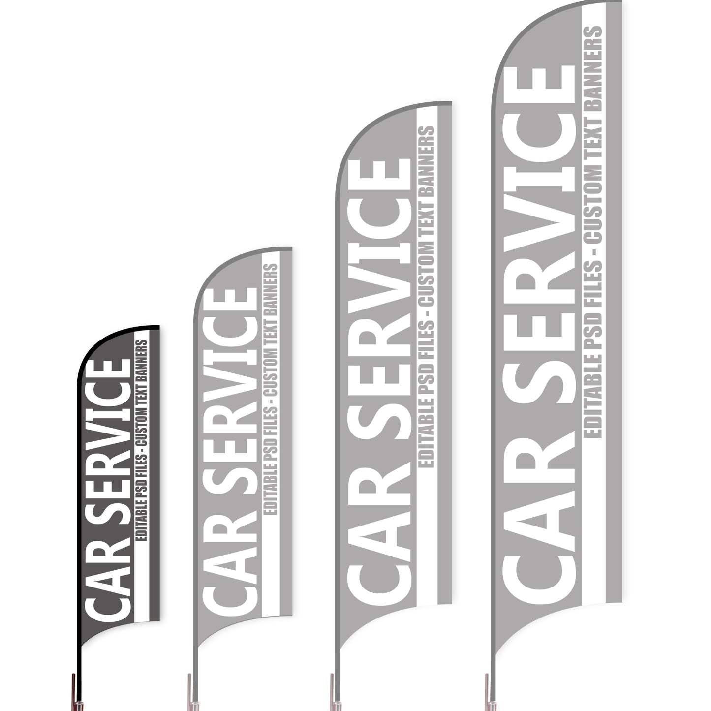 Sharkfin Flag - Doule Sided - Car Service-S-Grey-Flag Menu