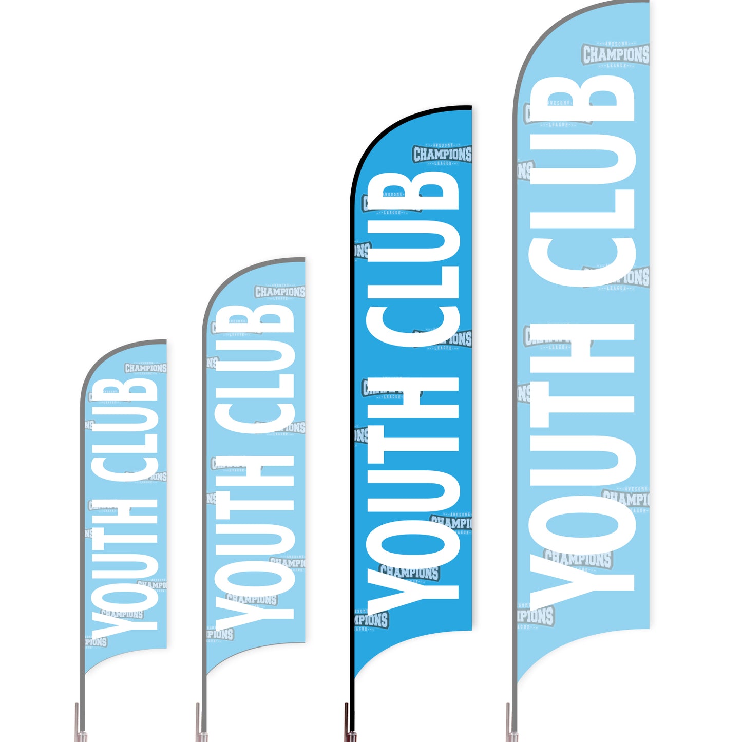 Sharkfin Flag - Doule Sided - Club-L(Suggestion)-Blue A-Flag Menu