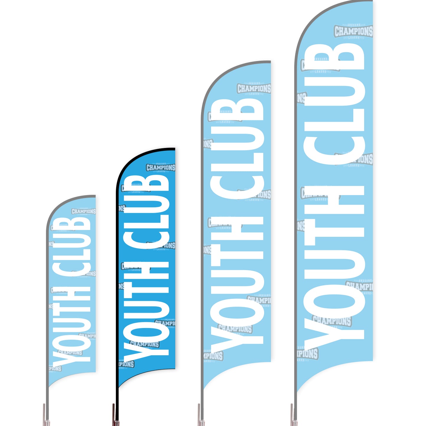 Sharkfin Flag - Doule Sided - Club-M-Blue A-Flag Menu