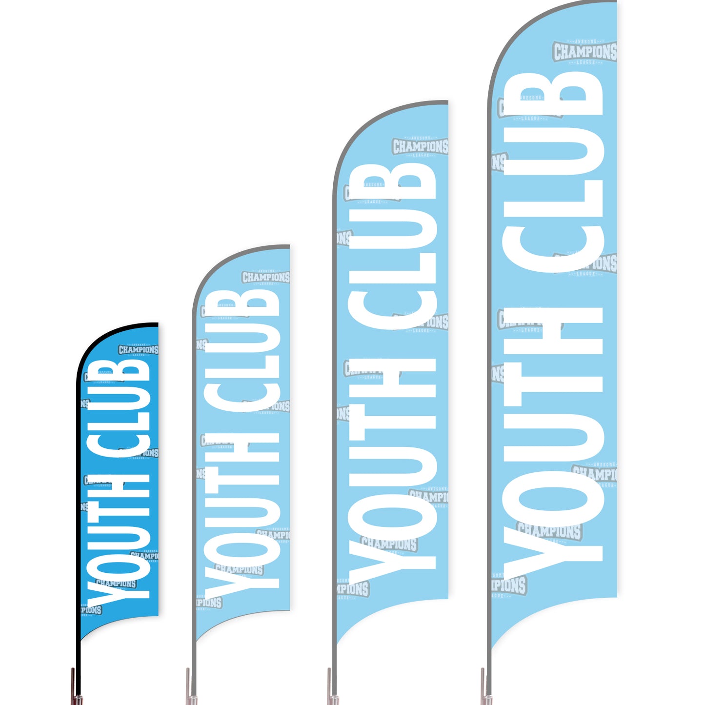 Sharkfin Flag - Doule Sided - Club-S-Blue A-Flag Menu