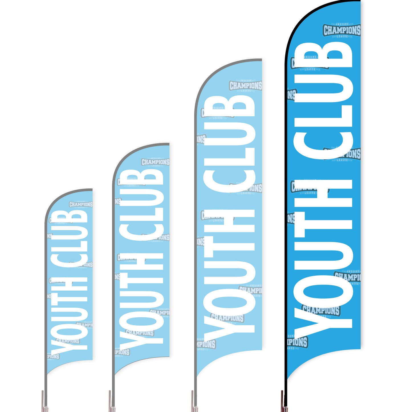 Sharkfin Flag - Doule Sided - Club-XL-Blue A-Flag Menu