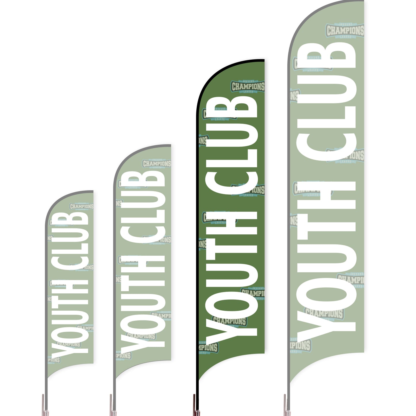 Sharkfin Flag - Doule Sided - Club-L(Suggestion)-Green A-Flag Menu