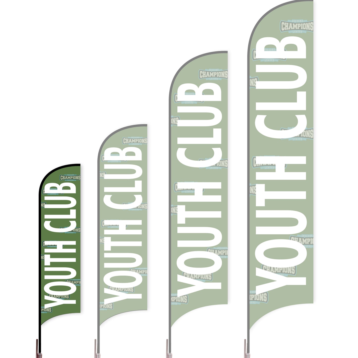 Sharkfin Flag - Doule Sided - Club-S-Green A-Flag Menu