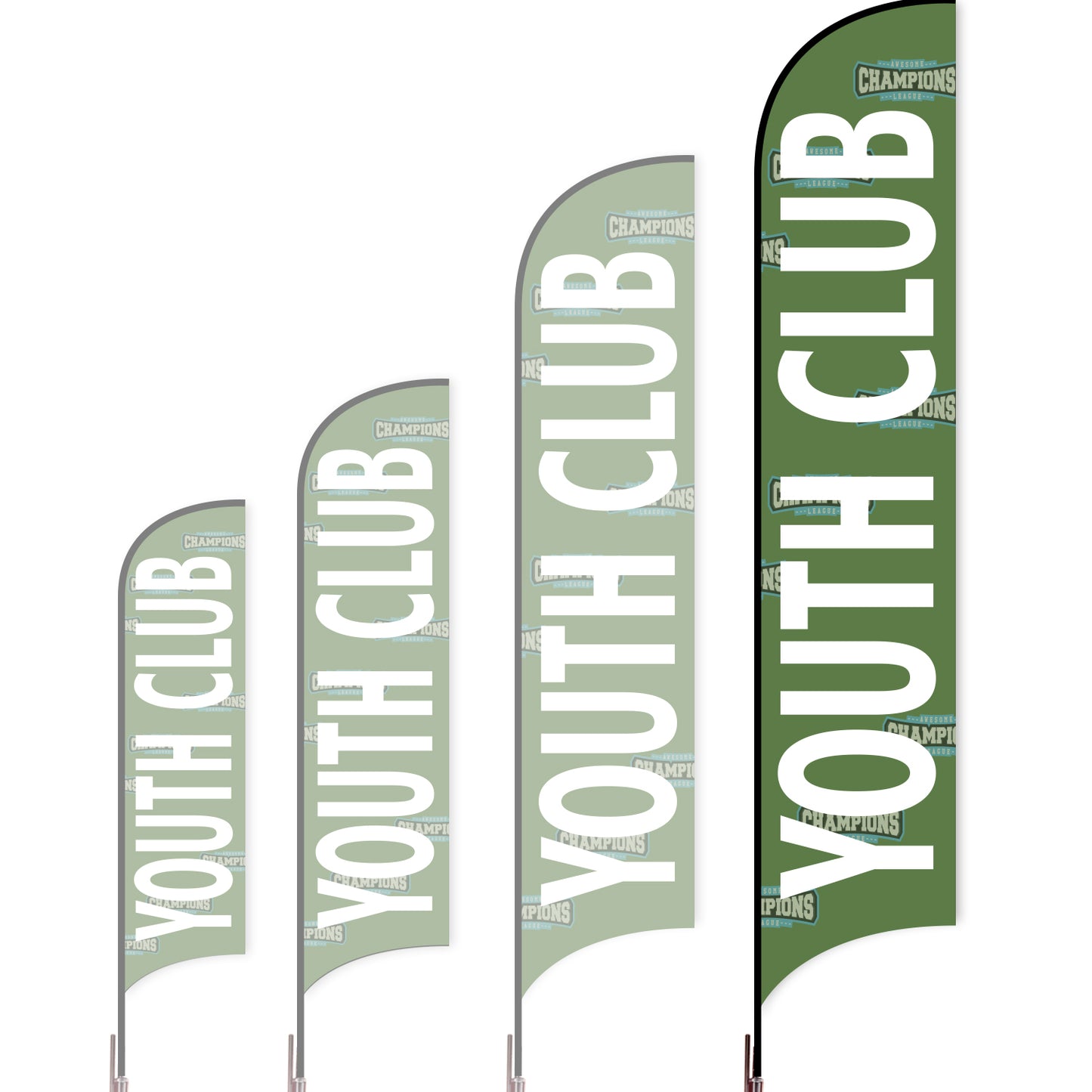 Sharkfin Flag - Doule Sided - Club-XL-Green A-Flag Menu