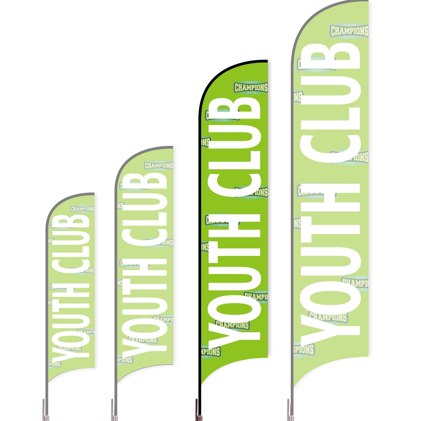 Sharkfin Flag - Doule Sided - Club-L(Suggestion)-Green B-Flag Menu