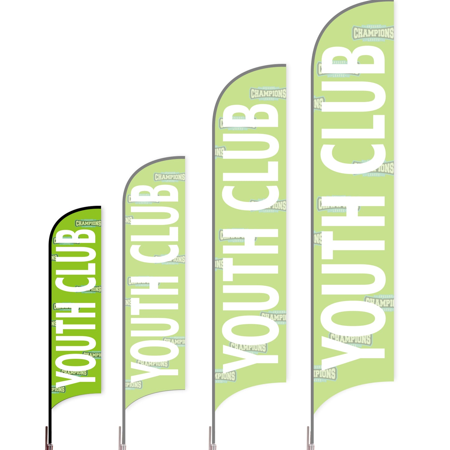 Sharkfin Flag - Doule Sided - Club-S-Green B-Flag Menu