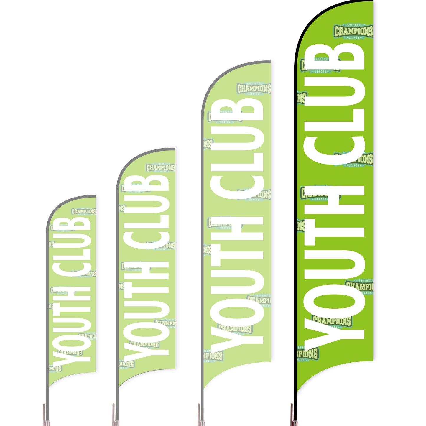 Sharkfin Flag - Doule Sided - Club-XL-Green B-Flag Menu