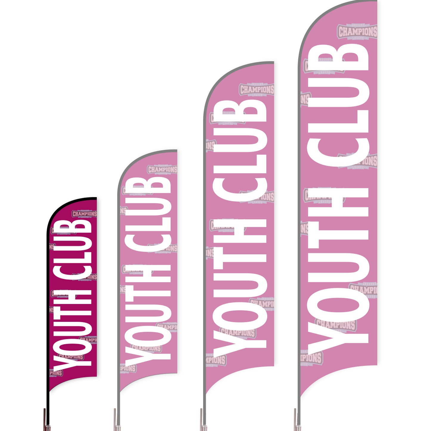 Sharkfin Flag - Doule Sided - Club-S-Red A-Flag Menu