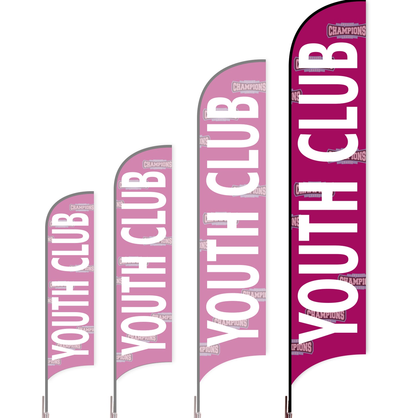 Sharkfin Flag - Doule Sided - Club-XL-Red A-Flag Menu