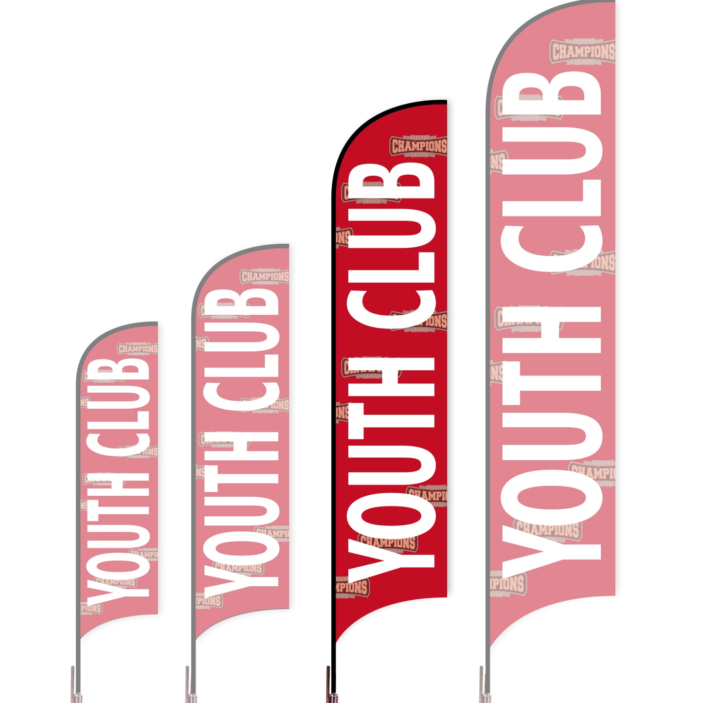 Sharkfin Flag - Doule Sided - Club-L(Suggestion)-Red B-Flag Menu