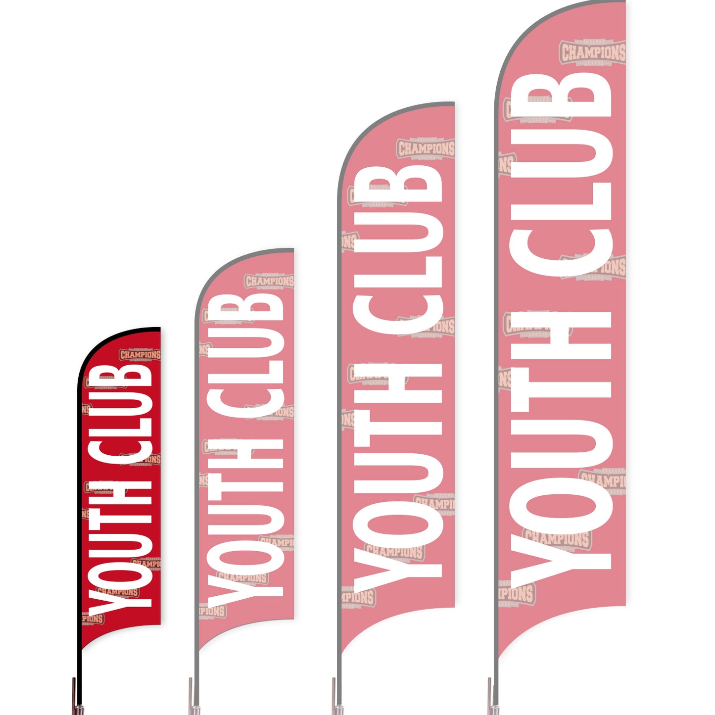 Sharkfin Flag - Doule Sided - Club-S-Red B-Flag Menu