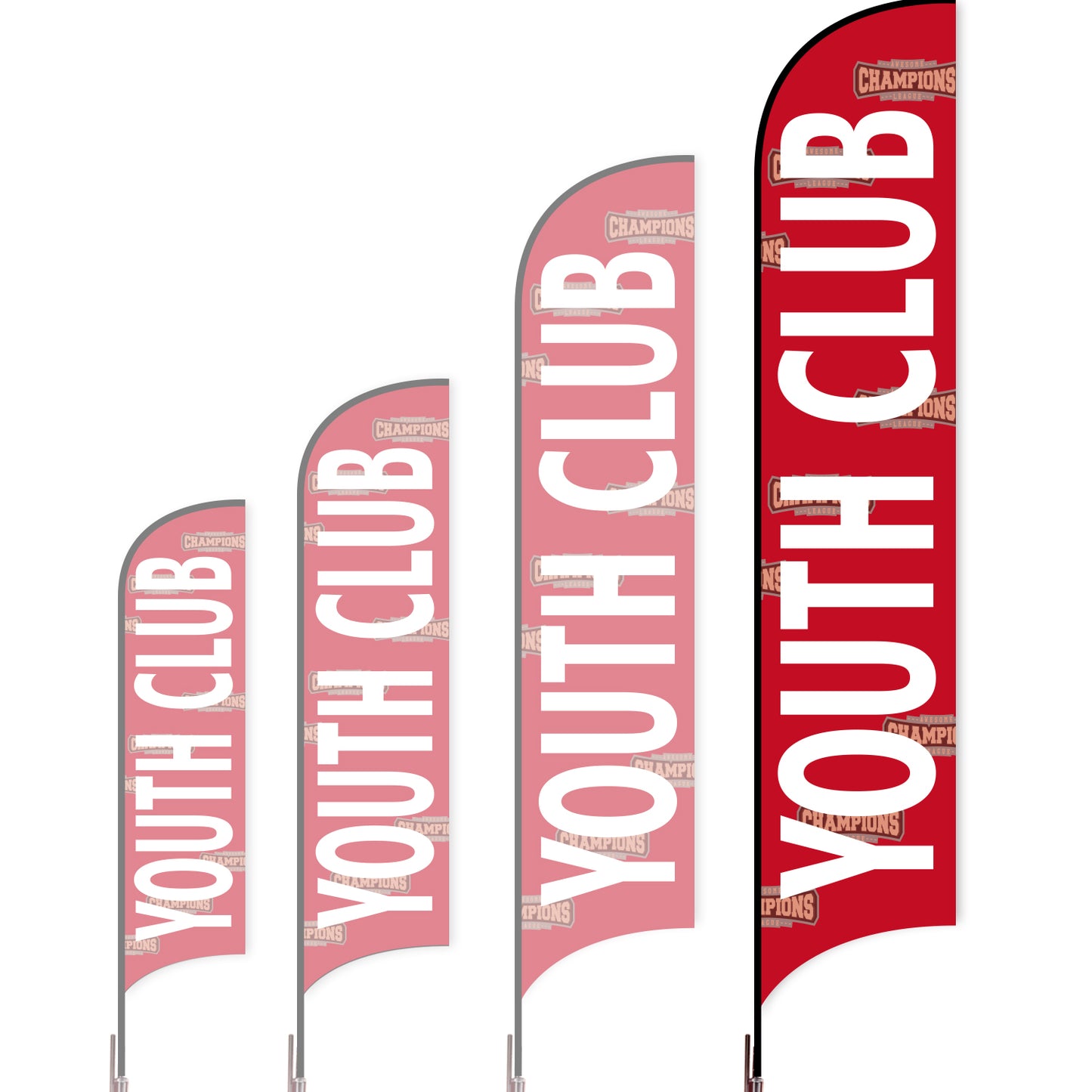 Sharkfin Flag - Doule Sided - Club-XL-Red B-Flag Menu