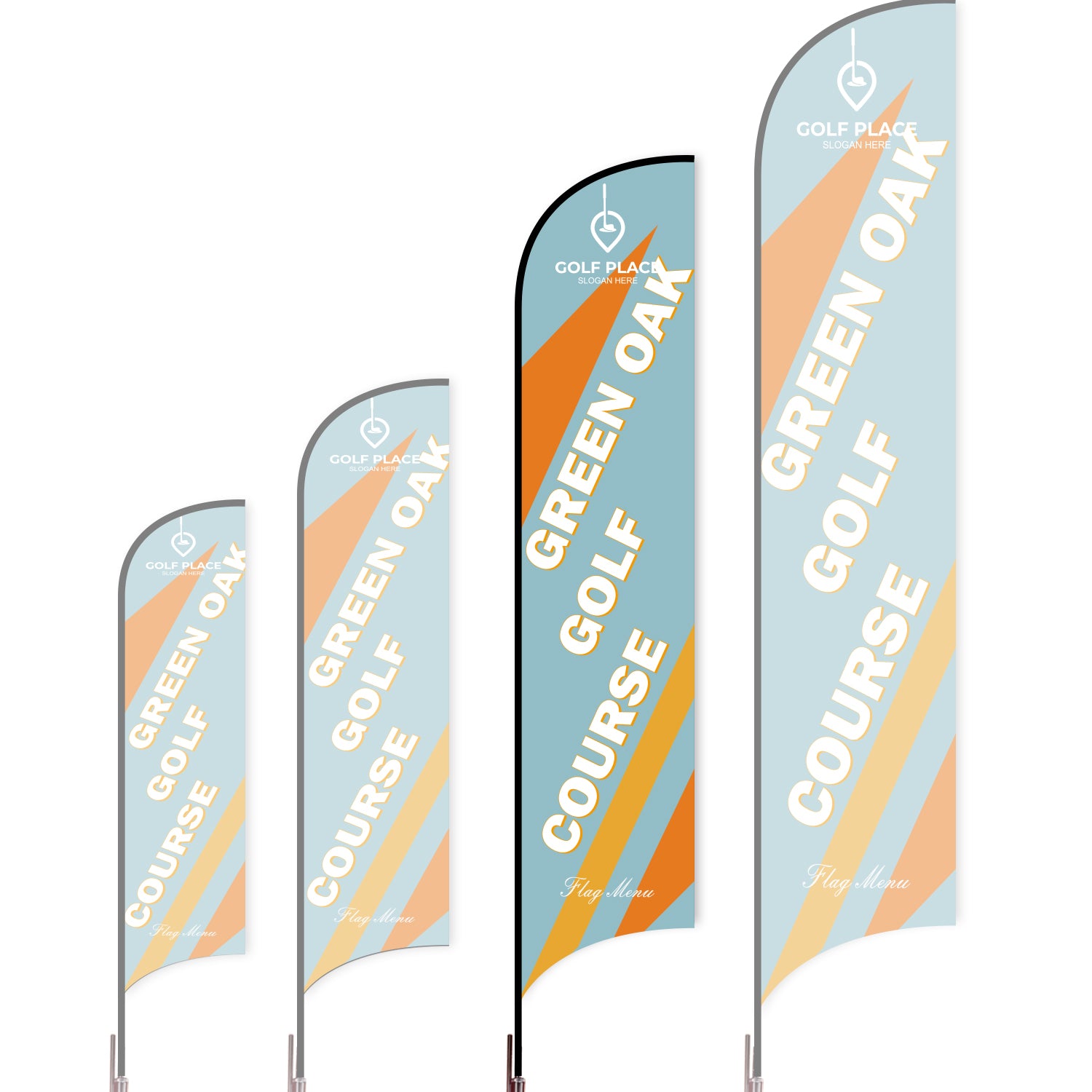 Sharkfin Flag - Doule Sided - Club-L(Suggestion)-Blue-Flag Menu